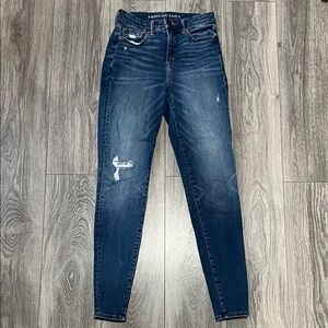 American Eagle Outfitters Women's Dark Blue Skinny Jeans